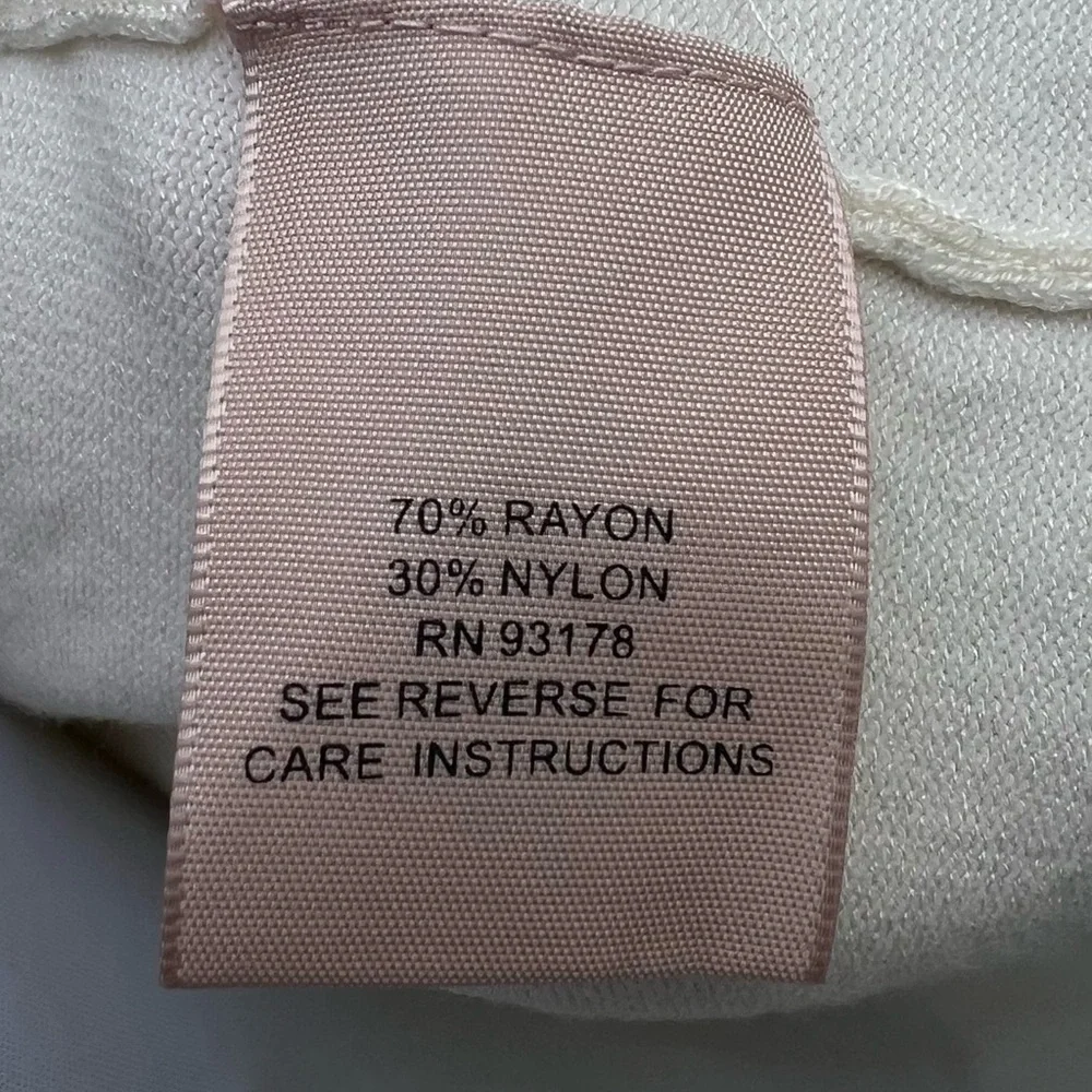 philosophy Cream Off White Light Knit Jacket Cardigan Large Lg - Picture 9 of 9